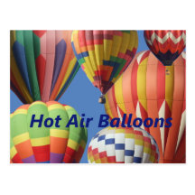 Hot Air Balloons In Bright Colours! Postcard