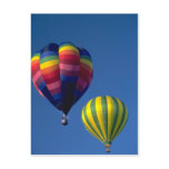 Hot Air Balloons, Yellow / Green And Multi Post Cards