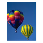 Hot Air Balloons, Yellow / Green And Multi Post Cards
