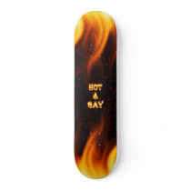 Hot and Gay fire and flames red marble Custom Skateboard