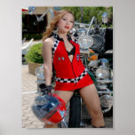 Hot babe and bike! posters