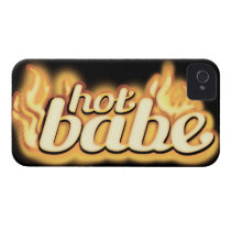 "hot babe" gold flame & black barely iphone4S case Iphone 4 Case