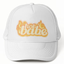 "hot babe" golden yellow and white hat