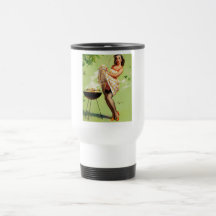 Hot Barbecue Time - Retro Pin Up Girl Coffee Mugs