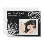 Hot Black and White Swirl Party Invitation invitations