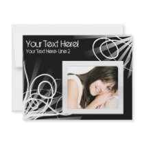 Hot Black and White Swirl Party Invitation