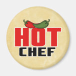 Hot Chef ( Red and Green Peppers) Fridge Magnet