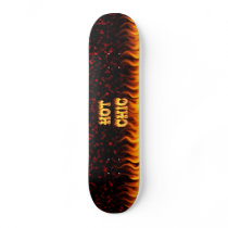 Hot Chic fire and red marble heart. Skate Board Decks