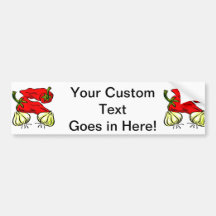 Hot Chili Pepper and Onion Graphic Bumper Sticker