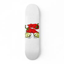 Hot Chili Pepper and Onion Graphic Skate Board