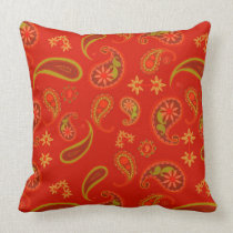 Hot Chili Red Paisley pillows