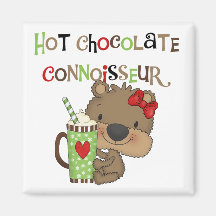 Hot ChocolateConoisseur Girl Bear Refrigerator Magnets