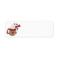 hot cocoa and candy cane return address labels