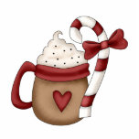 hot cocoa and candy cane photo cut out