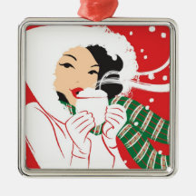 Hot Cocoa Premium Square Ornament
