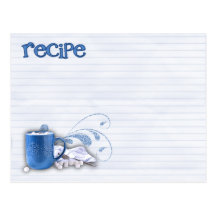 hot cocoa recipe card post cards