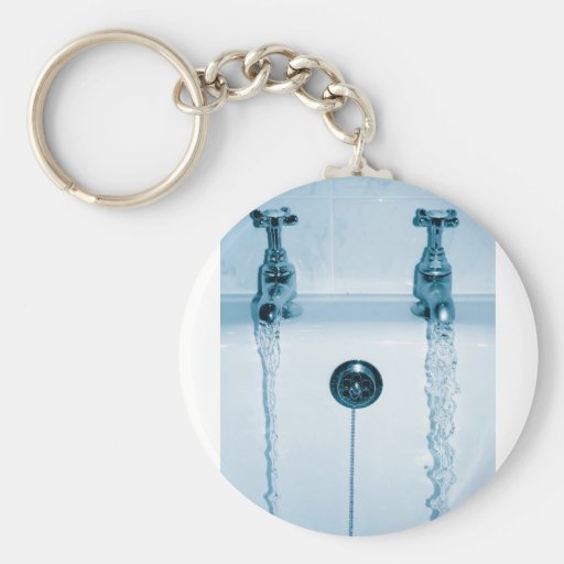 Hot & Cold Water, Bath time, Running Faucets Keychain