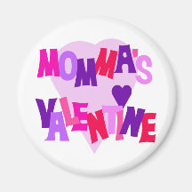 Hot Colours Heart Momma's Valentine Refrigerator Magnet