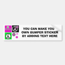 Hot Colours Peace T-shirts and Gifts Bumper Sticker