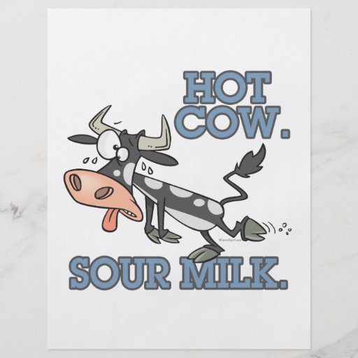 hot cow sour milk funny cartoon moo cow custom flyer