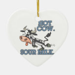 hot cow sour milk funny cartoon moo cow christmas ornament