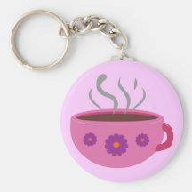 Hot Cup of Coffee Key Chains