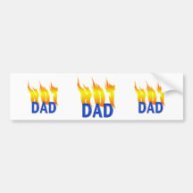 Hot Dad and Flames Bumper Stickers
