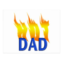 Hot Dad and Flames Postcard