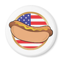Hot Dog American Flag Magnet