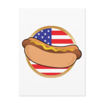 Hot Dog American Flag Post Cards