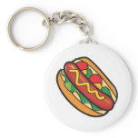 hot dog in bun keychain