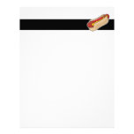 hot dog in bun with ketchup and mustard graphic letterhead design