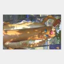 Hot Dog Man Statue Rectangle Stickers