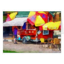 Hot Dog Stand in Mall Cards
