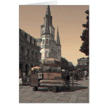 Hot Dog Vendor French Quarter Cards