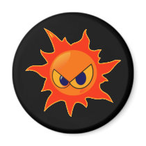 Hot Fire Smiley Face Magnet