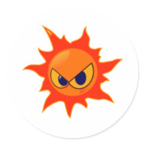 Hot Fire Smiley Face Stickers