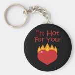 Hot For You Flaming Heart Key Chain