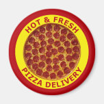 Hot & Fresh Pizza Delivery Fridge Magnets