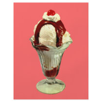 Hot Fudge Sundae Retro Ice Cream Flyer