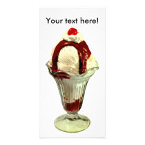 Hot Fudge Sundae Retro Ice Cream Photo Card