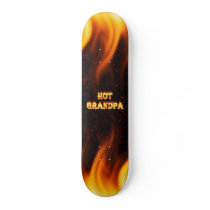 Hot grandpa fire and red marble heart. skate boards