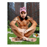 Hot Guy In The City Park Oil Painting Post Card