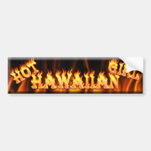 hot hawaiian girl bumper stickers