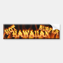 hot hawaiian surfer bumper sticker