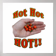 Hot Hot HOT Cascabel Peppers in Hand Print