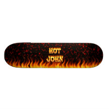 Hot John fire and flames red marble Skateboard Deck