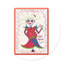 Hot Mama Pregnant Elf Stickers