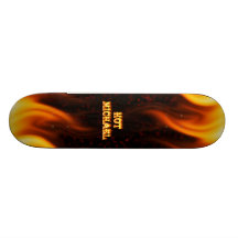 Hot Michael fire and flames red marble Skateboard