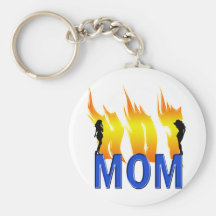 Hot Mom and Flames Key Chain